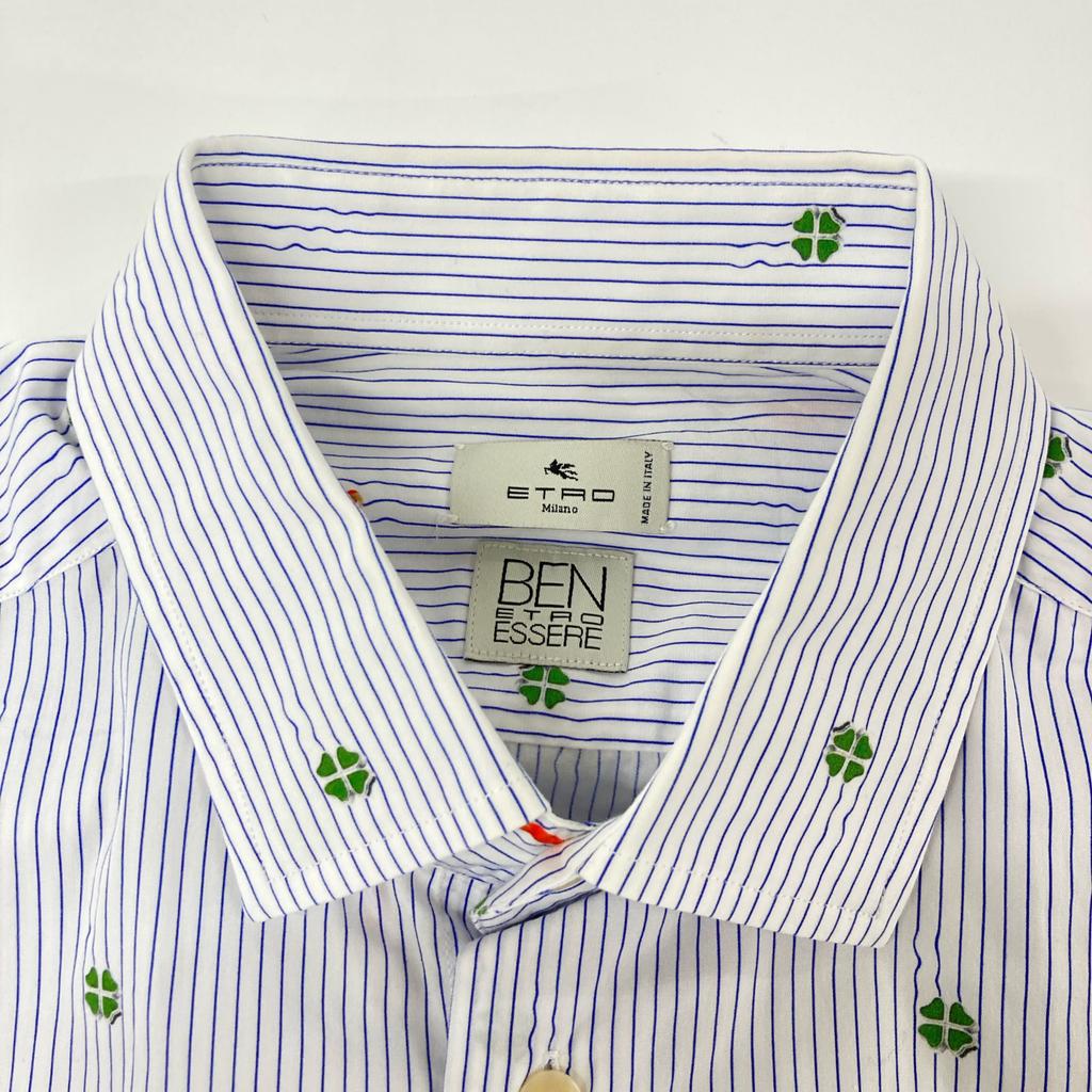 ETRO Striped BEN ETRO ESSERE cotton shirt tops 41 White / purpleUsed