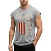 Men's Sleeveless Muscle Tank Top USA Flag Graphic Print Casual Athletic Fit Summer Shirt Lightweight Breathable Fabric
