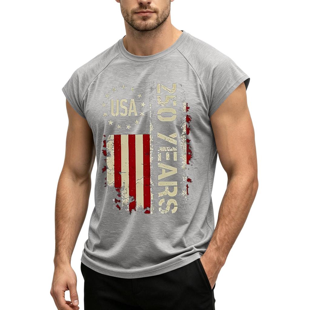 Men's Sleeveless Muscle Tank Top USA Flag Graphic Print Casual Athletic Fit Summer Shirt Lightweight Breathable Fabric