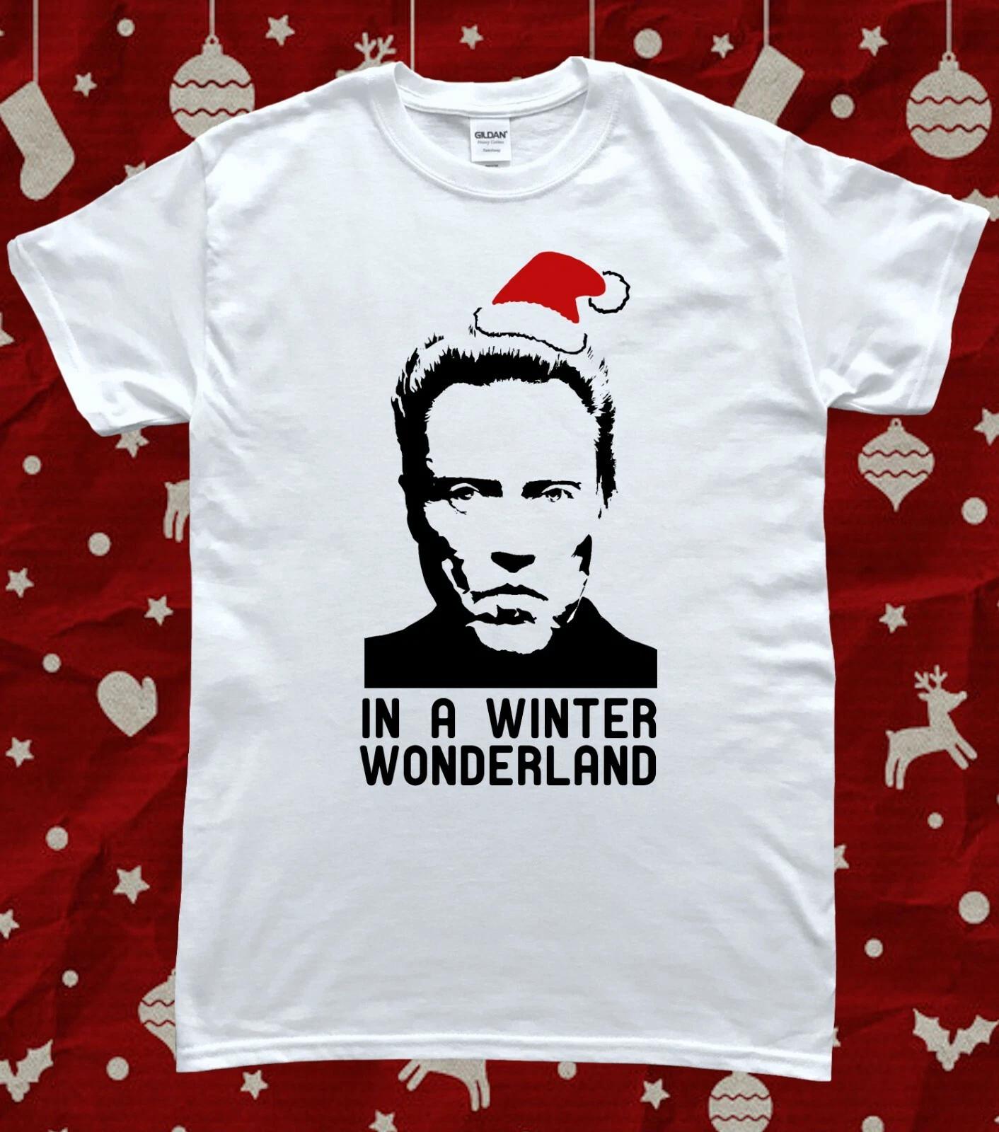 Funny Christmas Christopher Walken in a Winter Wonderland Xmas T-Shirt 4XL