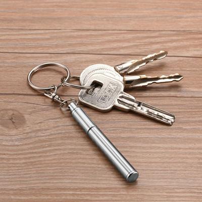 Portable Stainless Steel Key Ring Telescoping Bold Telescoping Pen Silver Stationery Pen School Office