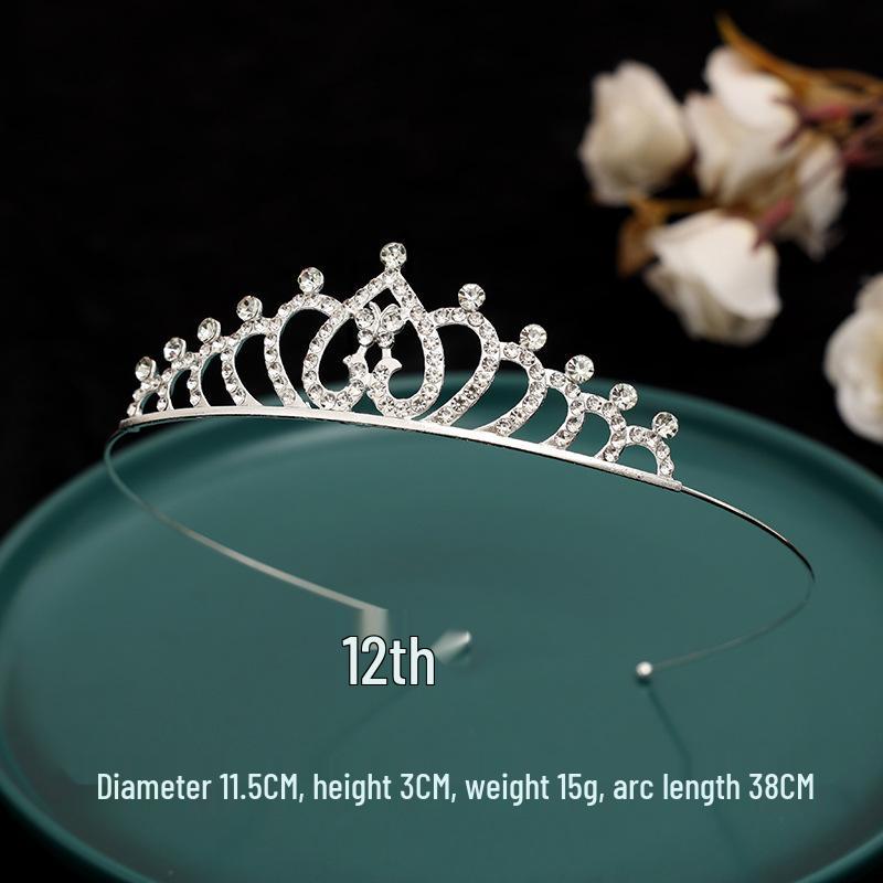 Serre-tête Couronne de Princesse à Strass pour Enfants - Mignon Style Peigne Chat Lapin Incrusté de Diamants pour Filles