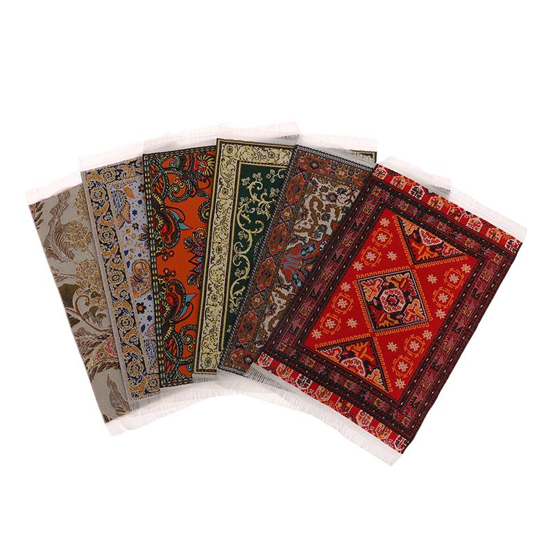 1:12 Dollhouse Miniature Handmade Woven Floor Mat Mini Floor Rug Cover Carpet Weaving Carpets Model Bedroom Home Furniture Decor