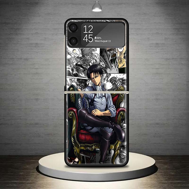 

Чехол для телефона с аниме Атака Титанов для Samsung Galaxy Z Flip 5 4 3 5G Ударопрочный чехол для Samsung Z Flip3 Flip4 ZFlip5 Роскошный корпус Samsung Z Flip 5