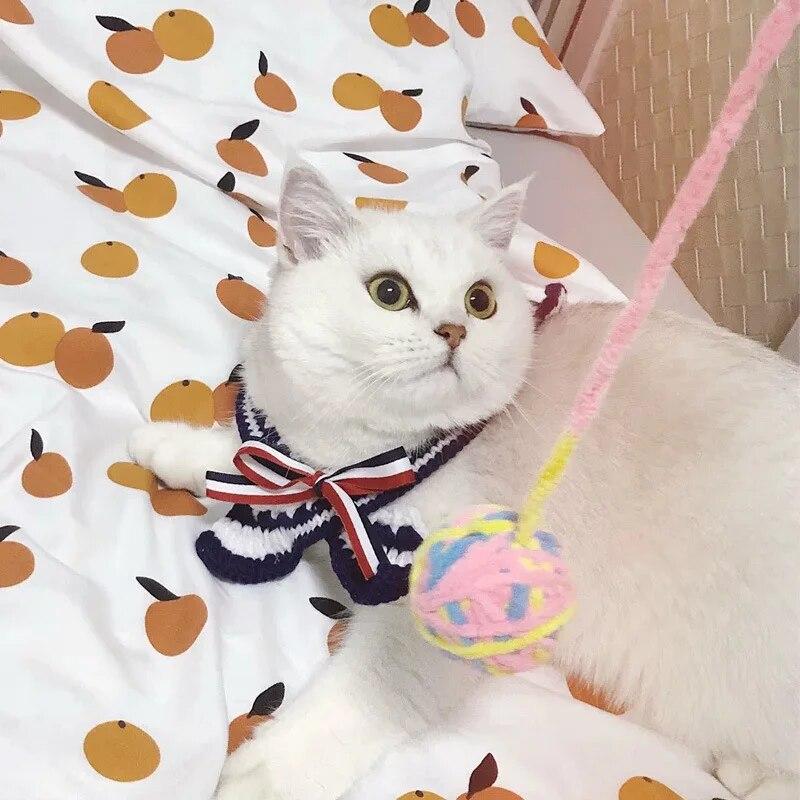 DIY Pletení z vlny Horký prodej Jednoduchá Móda Kočka Štěně Sváteční Dekorativní Šátek Dětská Mašlička