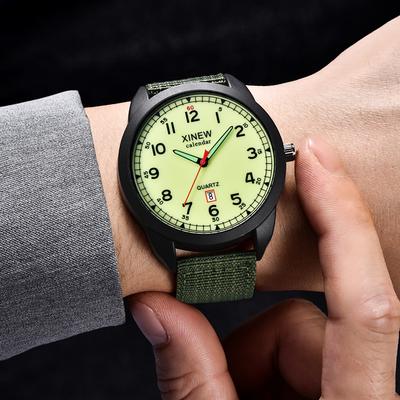 Nylon Strap  Calendar Luminous Dial Outdoor Men's Quartz Watch