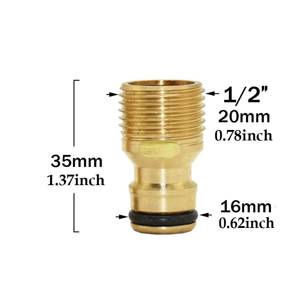 1/2'' 3/4'' 5/8" 1'' Mosiężny kran Szybkie złącze 16mm 20mm Miedziany adapter złączki do węża ogrodowego Pistolet do podlewania Złączki zatrzymujące wodę