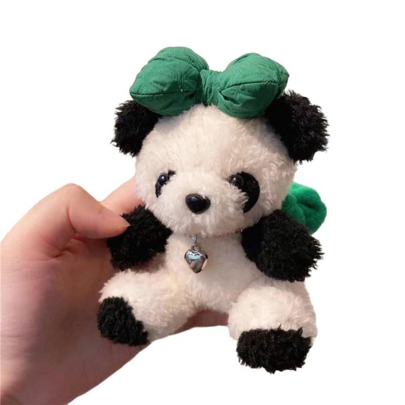 Cute Panda Doll Keychain Charming Panda Car Ornament Fun Decorative Piece Lovely Bag Charm for Women Perfect Present