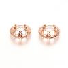 585 Purple Gold Plated 14K Rose Gold Hoop Earrings for Women Fashion Hollow Party Dinner Jewelry for Girlfriend Gift