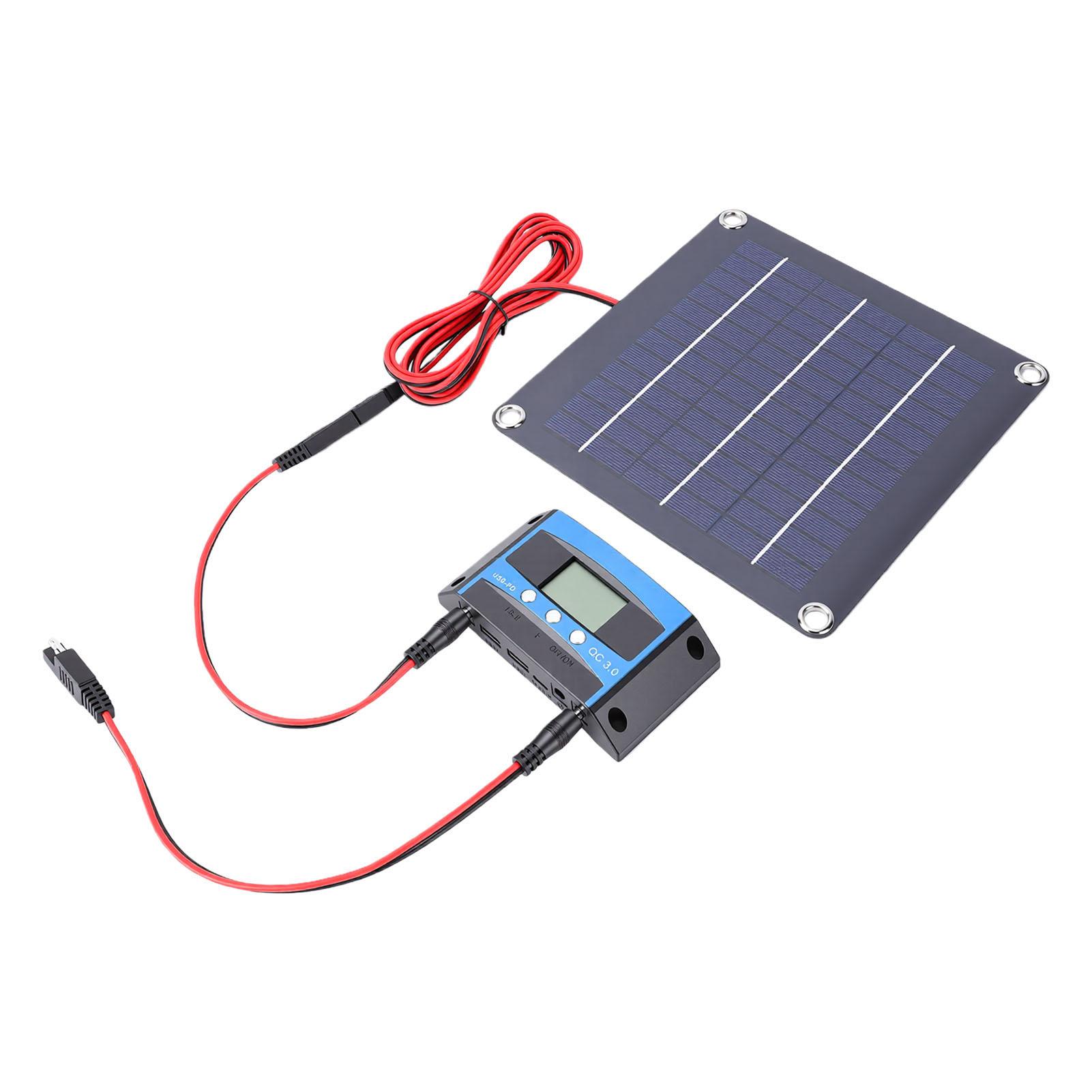 20W Solar Powered Panel with MPPT Solar Charge Controller Monocrystalline Solar Panel Water Proof for Camping Outdoor