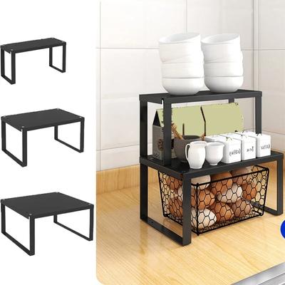 Küchenschrank-Organizer-Regal, Eisen-Aufbewahrungsregalhalter, Lebensmittel-Speisekammer-Organisation und Lagerregale, Badezimmerschrank-Organizer