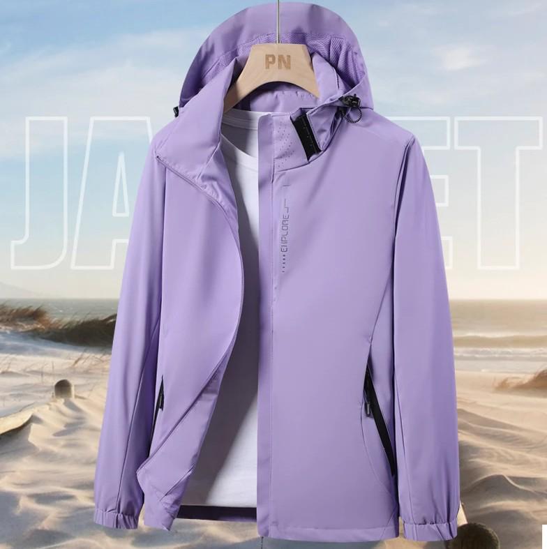 Spring & Autumn Outdoor Windbreaker, Detachable Hood, Solid Color Jacket for Men & Women