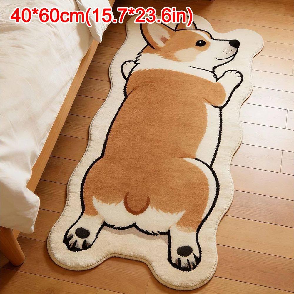 Pet Theme Rug Puppy Print Rug Decorative Carpet Entryway Mat Animal Floor Mat  Bedroom Decor Style 3 -40x60cm