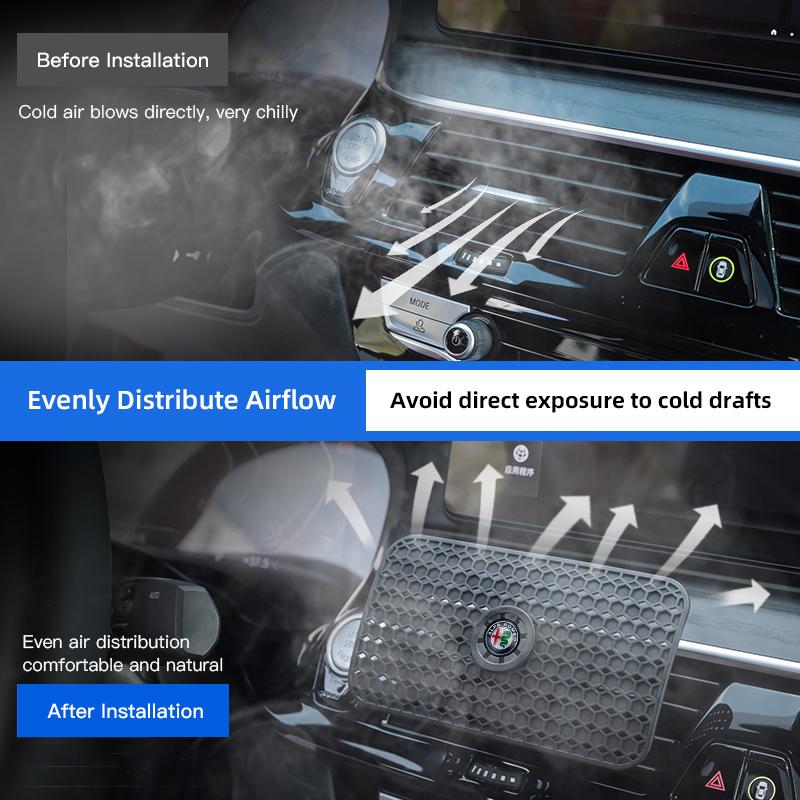 2026 Hot Sticker Car Outlet Wind Shield Windproof Air Outlet Baffle Conditioning Wind Shield For Alfa Romeo 4C 159 166 Giulia 15