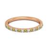 Peridot Eternity Band Ring - 925 Sterling Silver Rose Gold Vermeil