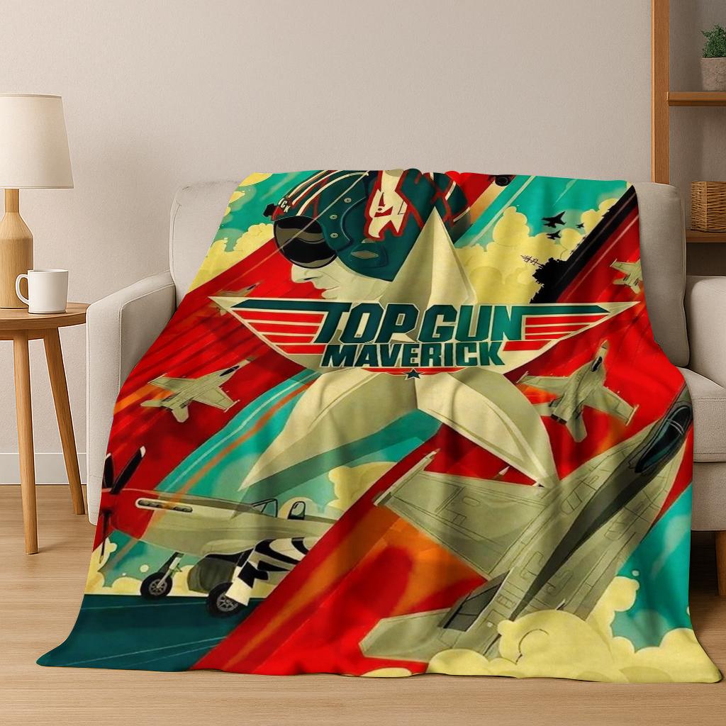 2026 Top Gun Tom Cruise Fighter Sign Art Flannel Blanket,Cozy Soft Throw Blanket for Home Bedroom Bed Sofa Picnic Office Cover