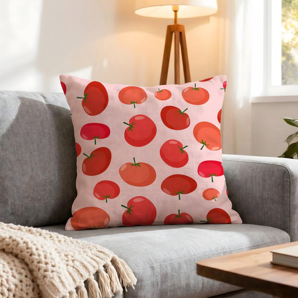 Pattern Tomato Print Cushion Cover 1Pcs Decorative Covers Soft Cushion Case For Sofa Couch Decor 40X40 45X45 Pillowcases