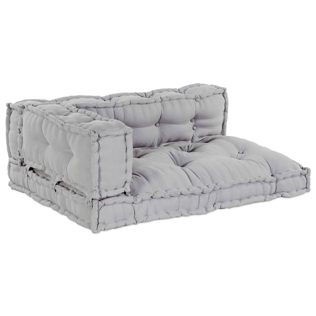 Pallet Sofa Cushion Set 3 Pcs Gray 120 X 80 X 38 Cm Fabric