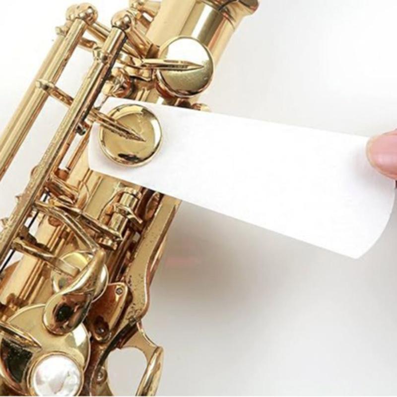 100pcs Woodwind Mouthpiece Pad AntiSticky Button Drying Absorbent Cleaner Paper