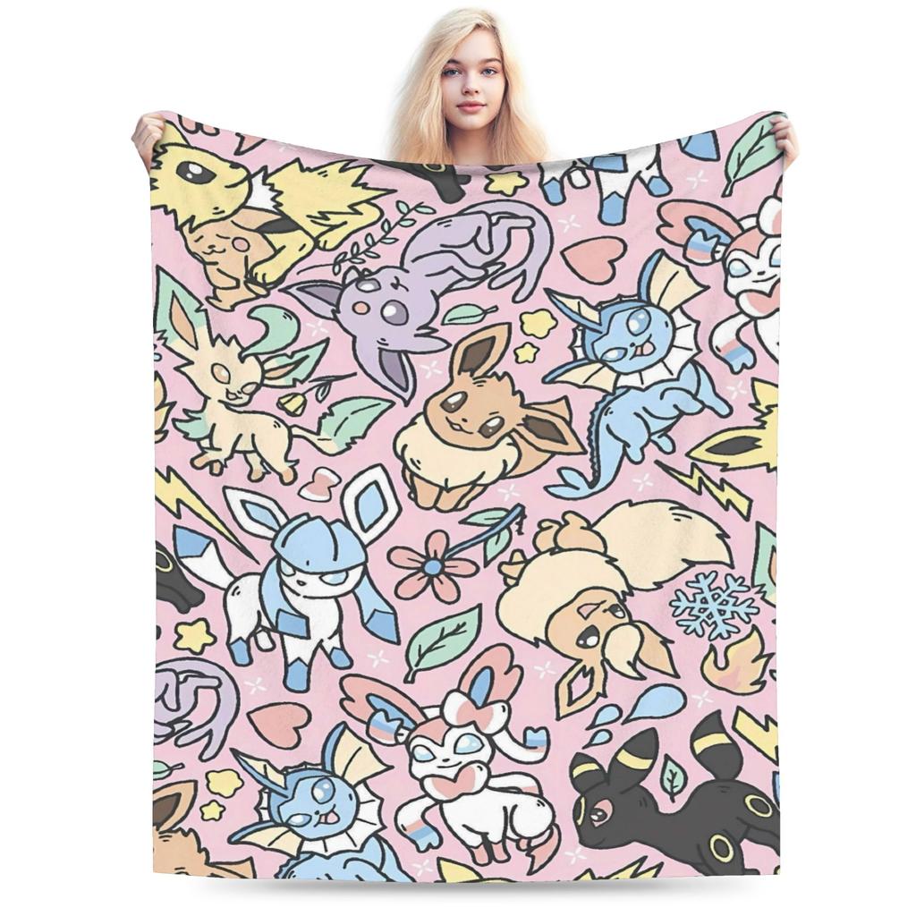 Cartoon Pokemon Blanket Quality Soft Warm Bedding Throws Winter Boy Girl Living Room Funny Bedspread