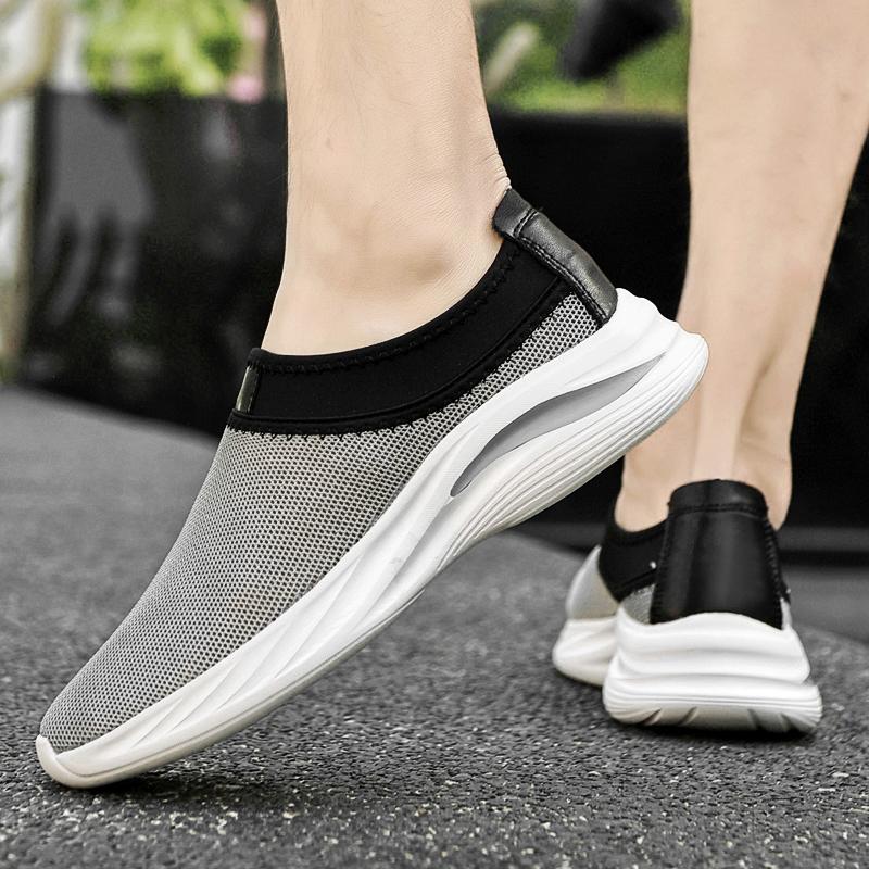 Summer Men's Breathable Mesh Loafers Slip-On Casual Shoes Lightweight Comfortable Flats Walking Shoes for Men Sneakers