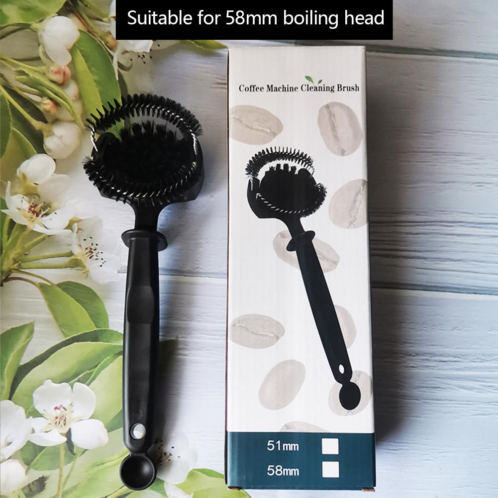 51/58mm Coffee Grinder Brush Professional Coffee Machine Washing Brush Removable Comfortable Grip Double-end for Coffee Shop Bar