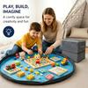 Playroom Toy Storage Bin With Play Mat and Side Handles, Fabric Basket for Kids Daily Pickup Bedroom Storage and Indoor Use Each Day