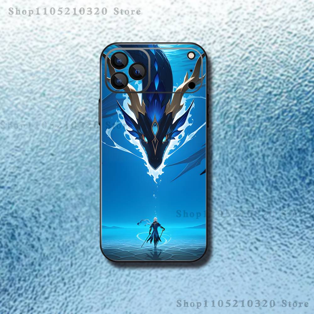 Genshin Impact N-Neuvillette Phone Case For iPhone 17,16,15,14,13,12,11,Pro,Max,Plus,E,SE4,Air,Mini Black Soft Funda