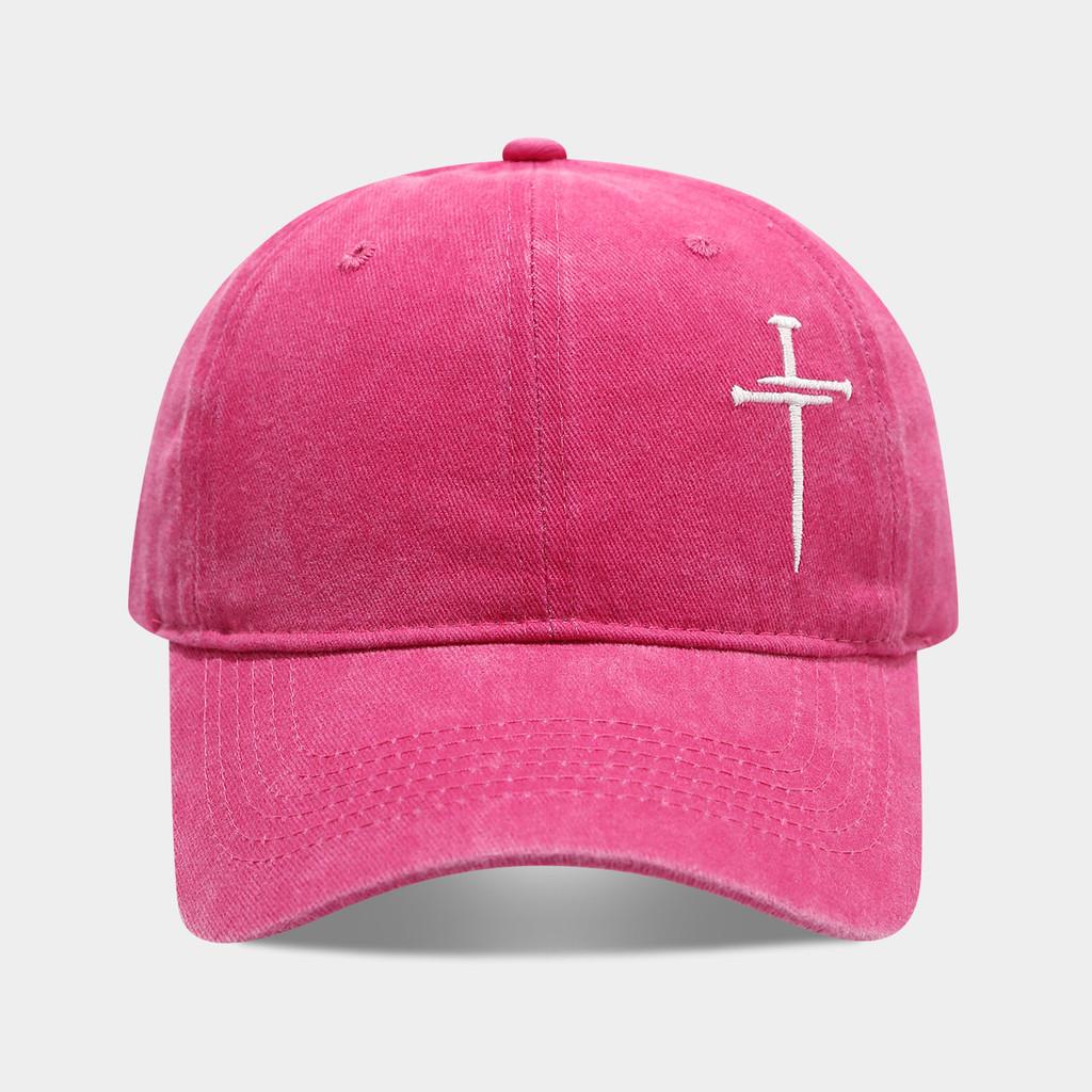 Streetwear Baseball Cap With Cross Stud Embroidery For Casual Men Women
