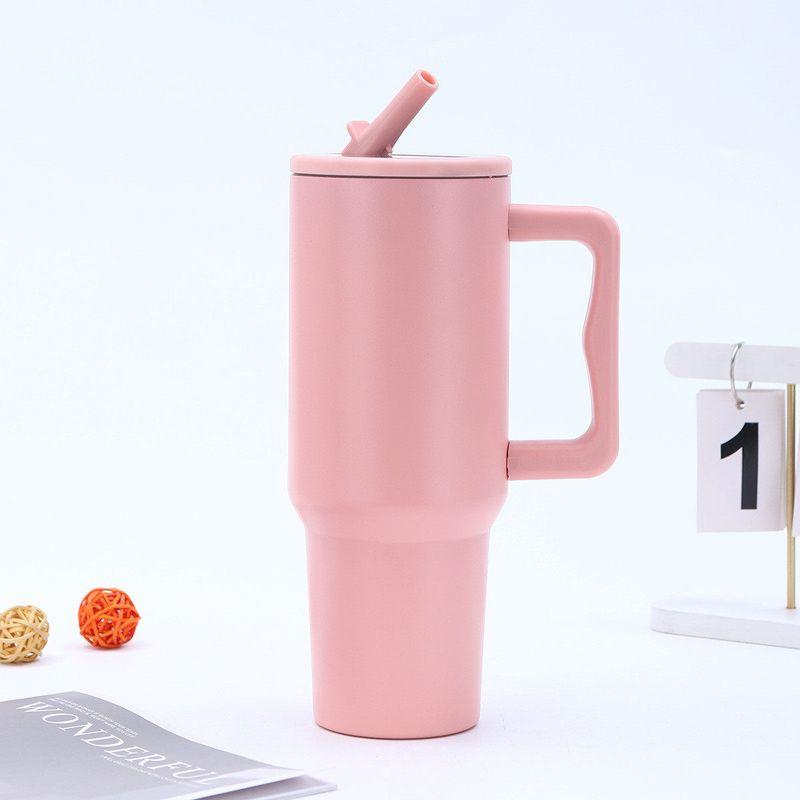 Cross-Border 40oz Stainless Steel Handle Car Cup Double-Layer Vacuum Large-Capacity Thermos Cup Outdoor Portable Straw Cup