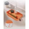 Household Silicone Sink Drain Rack Faucet Splash Proof Water Collecting Pad Sponge Rag Steel Wool Gadget Storage Box