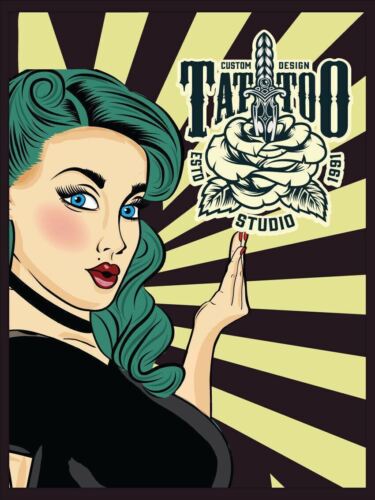 

Tattoo Studio Vintage Retro Metal SignAluminum 20x30cm（7.8x11.8inch）