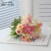 Single Stem Silk Rose Bouquet with Plastic Handle for Wedding Decoration