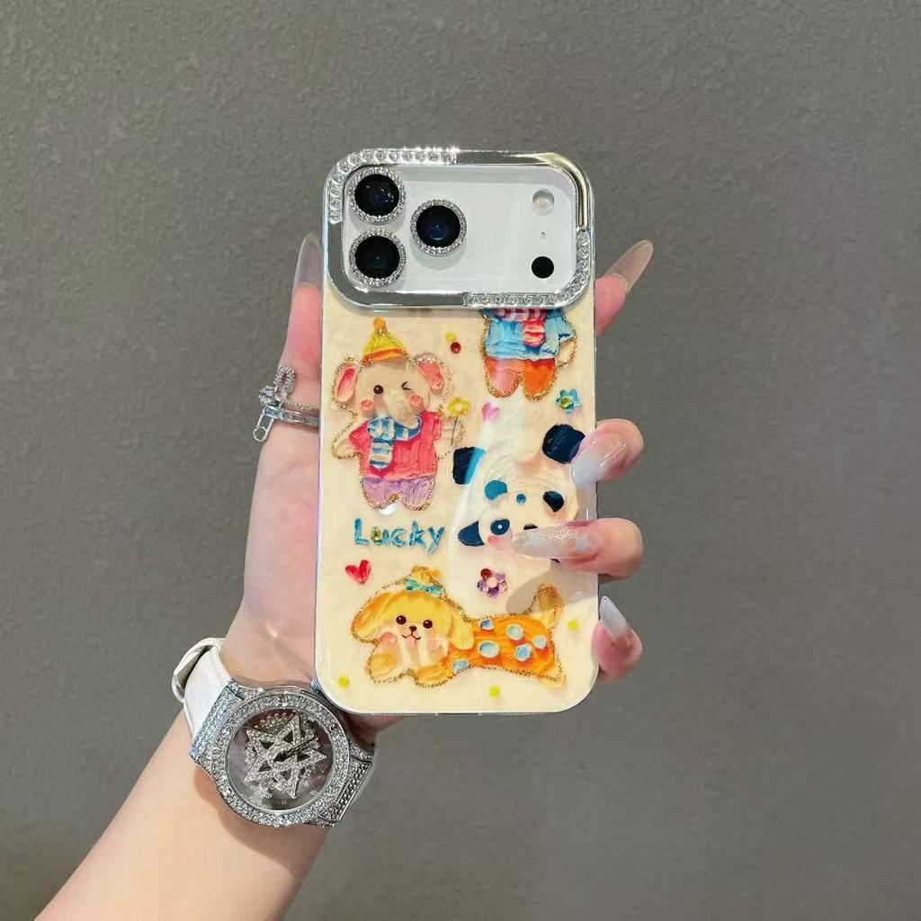 Diamond Rainbow Rabbit Phone Case For Iphone 17 Pro Max 14 11 16 Pro