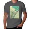 Electric Pole And Blue Sky Mosaic Tshirt Basic Solid Color Short Sleeve Cotton Top