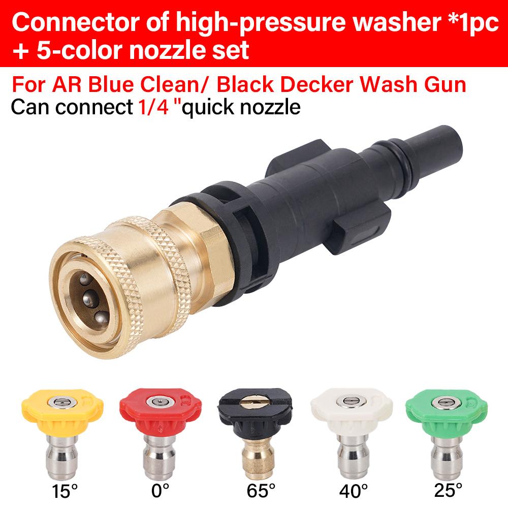 Pressure Washer 1/4 Quick Connect Adapter With Multi Angle Nozzles Fit AR Blue Clean Black Decker Bosch Foam Cannon Car Washing