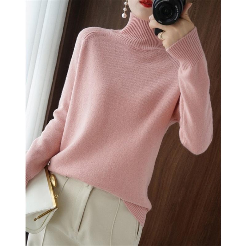 Stand-up Collar Sweater Women's Autumn And Winter Thick Section Korean Women's Solid Color Pullover Loose Knitted Long-sleeved Bottoming