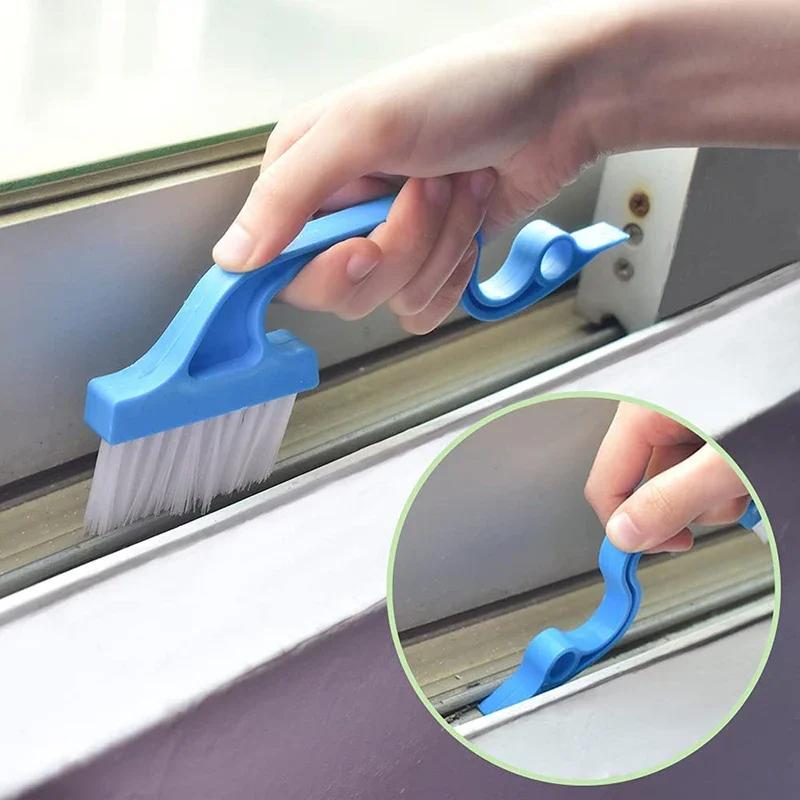 2-in-1 Windows Gap Cleaning Brush & Flat Shovel, Household Cleaning Tool for Kitchen, Bathroom, Toilet