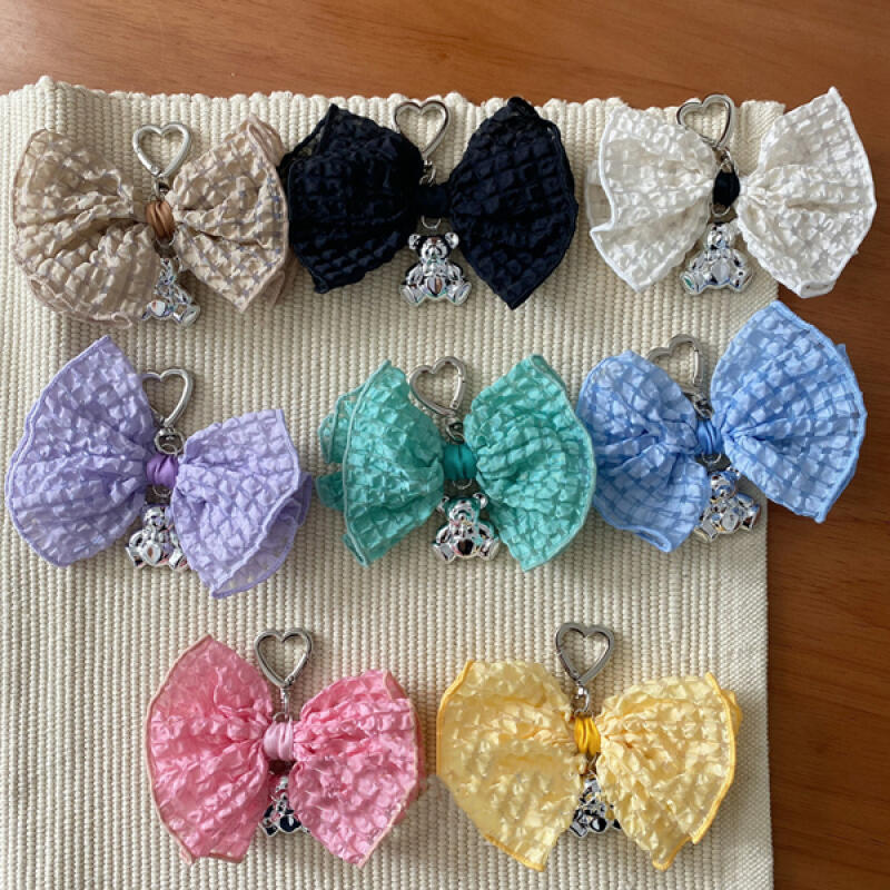 Pribo Silver Ribbon Daily Bear Keychain pink