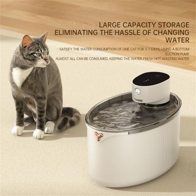 2.5L Wireless Cat Water Fountain Battery Operated Automatic Pet Water Fountain With Motion Sensor Dog Cat Water Dispenser Bowl