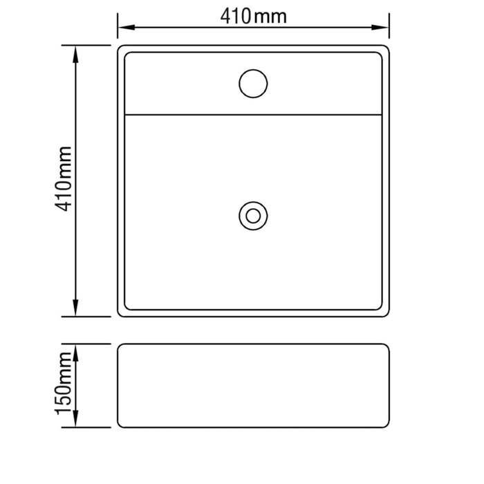 VidaXL Lavabo avec Trop-Plein Lave-Mains Vasque à Poser Vasque à Monter Salle de Bain Intérieur Salle d'Eau Cabine de 143477