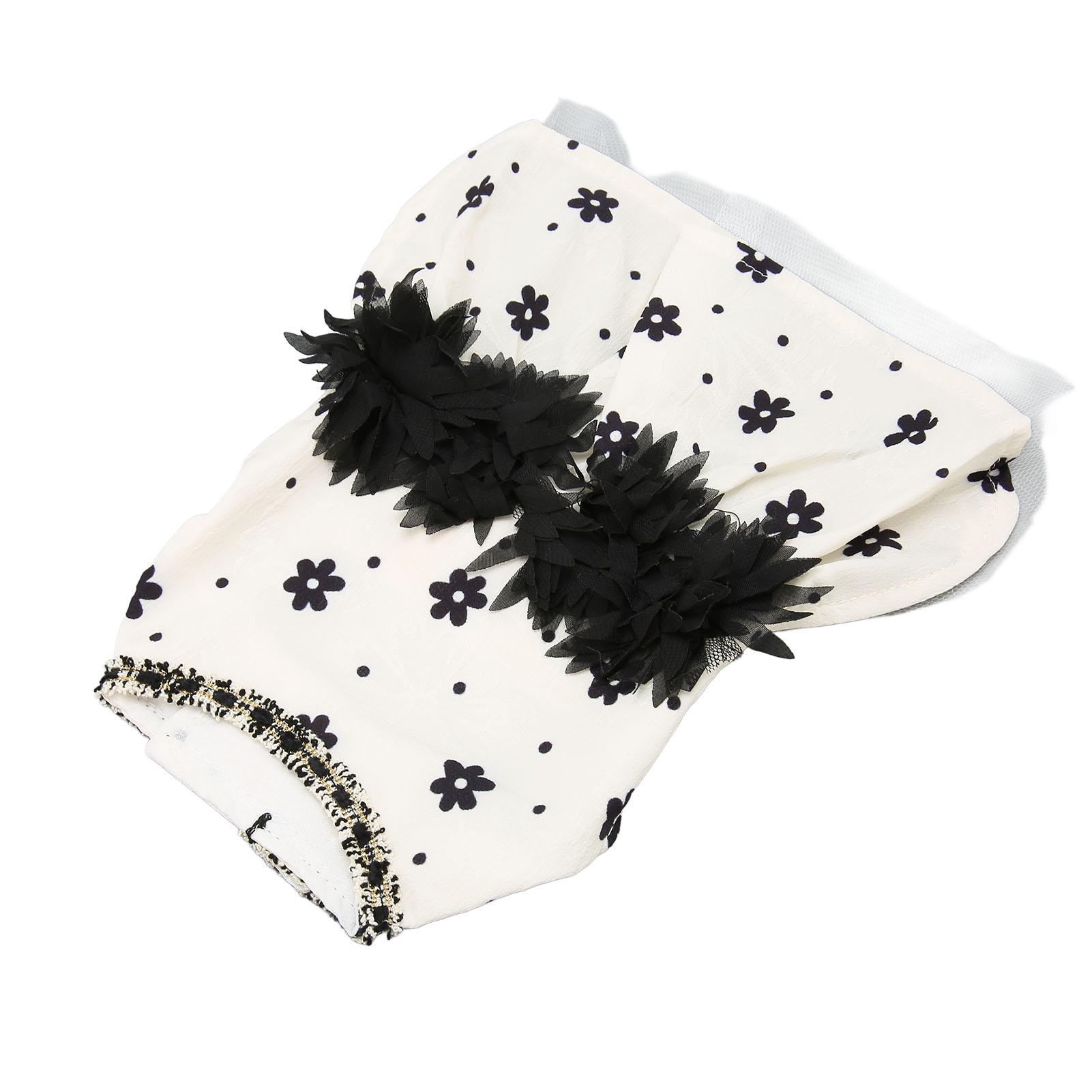 Pet Dog Dress Soft Comfortable Breathable Black Floral Pet Princess Dress for Small Pets Beige XL XL