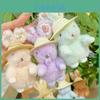 Jinnew Floral Pattern Plush Keychain With Bunny And Hat For Cute Gift Decor