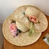 1pc Sweet Flower Bow Lace Straw Hat for Women,summer Sun Beach Vacation Style,big Brim,sunshade Sun Protection Hat for Tralve