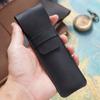 Premium Leather Pen Holder Pencil Case Retro Genuine Cowhide Pen Bag Pencil Pouch Durable Sleek Leather Single Pen Sleeve