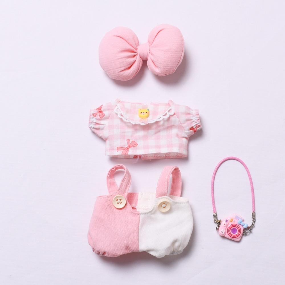 Sweetheart Style Labubu Doll's Clothes Camera 17cm Plush Dolls Clothes Children Gift