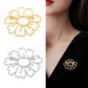 Women Brooch Smooth Surface Hollow Sun Flower Design Lapel Pin Non-Slip Buckle Scarf Badge Clothing Bags