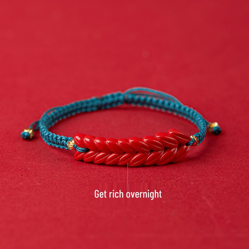 Jing Chunlan Handmade Cinnabar Red Sand Pixiu Bracelet