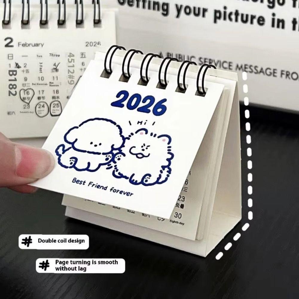 Mini 2026 Schreibtischkalender Cartoon Terminplaner Neuer Kalender Planbuch Desktop Ornamente
