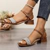 Mode Elegante Eckige Zehen Silber Glitzer Dekoration Riemchensandalen Damen Mittelhohe Absätze Sandalen Mode Knöchelriemen Party Kleiderschuhe